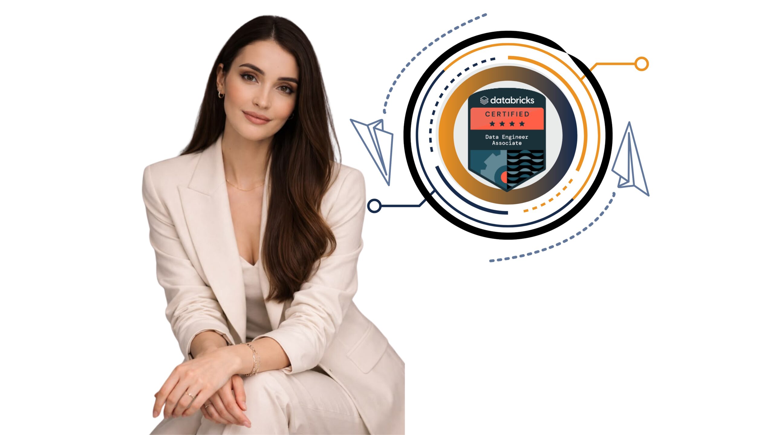 IT professionals presenting Databricks Data Engineer Associate DCDEA course with certification logo